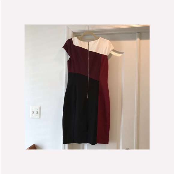 NWT WHBM Color-block Dress Red Black White Size 8 - Picture 5 of 5